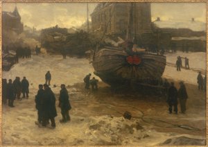 スヘフェニンゲンの漁船 作： Willem Bastiaan Tholen