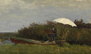 ポール・ガブリエルは船で働いています。 1882 作： Willem Bastiaan Tholen