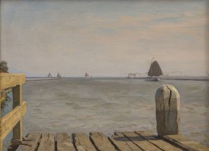 エンクホイゼンの桟橋。 1918 作： Willem Bastiaan Tholen