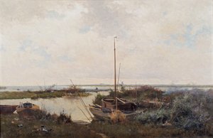 川の風景、1882 年。 作： Willem Bastiaan Tholen