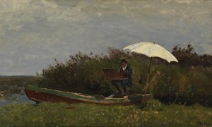 船で働く画家ガブリエル、1882 作： Willem Bastiaan Tholen