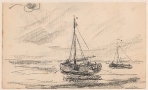 海で 2 つの漁船 作： Willem Bastiaan Tholen