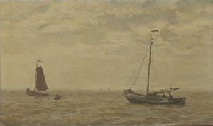 漁船のある海の風景 作： Willem Bastiaan Tholen