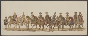1862年のデルフトパレード、第4グループ デルフトのロイヤル アカデミーの第 4 ラストラム - Ao。 1862年 - 衣装を着たオプトグト (オブジェクトのシリーズタイトル)