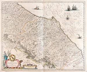 イタリア、マルケ州アンコーナ、アムステルダム、ウィレム・ブラウ作「Theatrum Orbis Terrarum, sive Atlas Novus」所蔵 作： Willem Blaeu