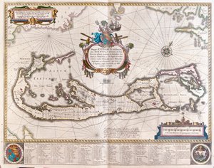 バミューダ（アムステルダム、ウィレム・ブラウ著『Theatrum Orbis Terrarum, sive Atlas Novus』所収 作： Willem Blaeu