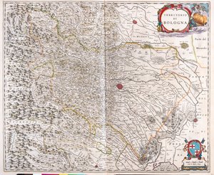 イタリア・ボローニャ、アムステルダム、ウィレム・ブラウ作「Theatrum Orbis Terrarum, sive Atlas Novus」所収 作： Willem Blaeu