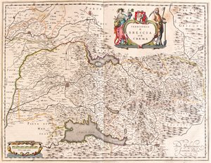 アムステルダム、ウィレム・ブラウ作「Theatrum Orbis Terrarum, sive Atlas Novus」所収、イタリア、クレマ、ブレシア 作： Willem Blaeu