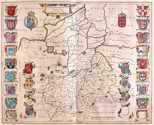 ケンブリッジ・シャイア（アムステルダム、ウィレム・ブラウ著『Theatrum Orbis Terrarum, sive Atlas Novus』所収 作： Willem Blaeu