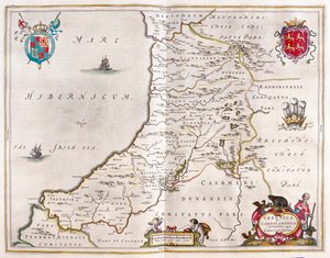 カーディガンシャー、アムステルダム、ウィレム・ブラウ著『Theatrum Orbis Terrarum, sive Atlas Novus』所収 作： ウィレム・ブルー
