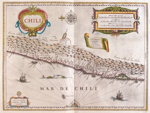 チリ、アムステルダム、ウィレム・ブラウ著『Theatrum Orbis Terrarum, sive Atlas Novus』所収 作： Willem Blaeu