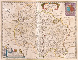 アムステルダム、ウィレム・ブラウ著「Theatrum Orbis Terrarum, sive Atlas Novus」所収、ロット川、ラングドック、ケルシー県 作： Willem Blaeu