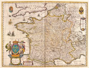 フランス、アムステルダム、ウィレム・ブラウ著『Theatrum Orbis Terrarum, sive Atlas Novus』所収 作： Willem Blaeu
