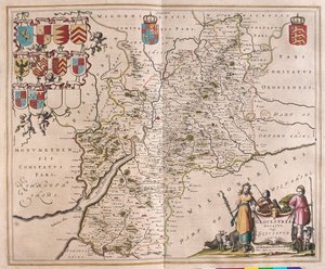 アムステルダム、ウィレム・ブラウ著『Theatrum Orbis Terrarum, sive Atlas Novus』所収のグロチェスター。 作： Willem Blaeu