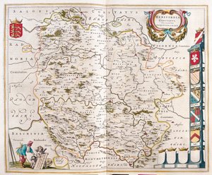ヘレフォードシャー、アムステルダム、ウィレム・ブラウ著『Theatrum Orbis Terrarum, sive Atlas Novus』所収 作： Willem Blaeu
