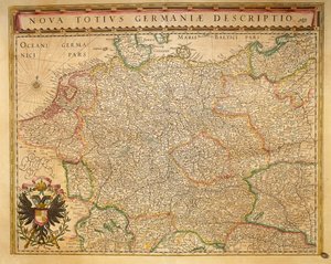 Willem Bleau作「Theatrum Orbis Terrarum」よりHodierna Germany、アムステルダム 作： Willem Blaeu