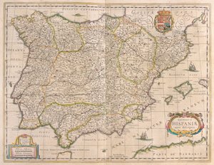 イベリア半島（アムステルダム、ウィレム・ブラウ著『Theatrum Orbis Terrarum, sive Atlas Novus』所収