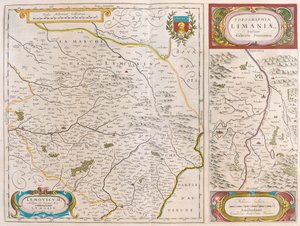 リモージュ～クレルモン～フェラン（アムステルダム、ウィレム・ブラウ作『Theatrum Orbis Terrarum, sive Atlas Novus』所収 作： Willem Blaeu