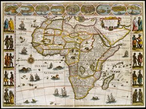 アフリカの地図。 Willem JanszoonBlaeuによるアトラスからのプレート 作： Willem Blaeu