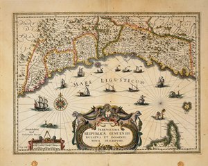 モンフェッラート公国の地図、Willem Blaeu作 イタリア地域誌からの抜粋