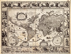 メルカトル図法の世界地図 作： Willem Blaeu