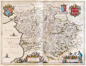 モンゴメリーとメリオネス、アムステルダム、ウィレム・ブラウ著『Theatrum Orbis Terrarum, sive Atlas Novus』所収 作： Willem Blaeu