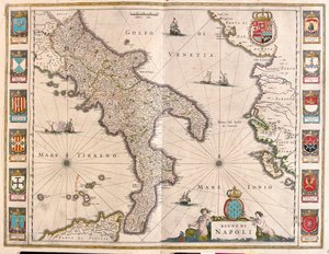 アムステルダム、ウィレム・ブラウ作『Theatrum Orbis Terrarum, sive Atlas Novus』所収、イタリア、ナポリ 作： Willem Blaeu