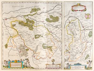 ケルシーとピレネー山脈 - ミレボー（アムステルダム、ウィレム・ブラウ著『Theatrum Orbis Terrarum, sive Atlas Novus』所収 作： Willem Blaeu