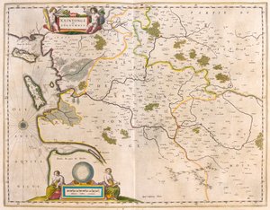 サントンジュとアングモア、シャラント＝マリティーム県、ウィレム・ブラウ著『Theatrum Orbis Terrarum, sive Atlas Novus』所収、アムステルダム 作： Willem Blaeu