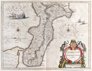 イタリア、カラブリア南方、アムステルダム、ウィレム・ブラウ作「Theatrum Orbis Terrarum, sive Atlas Novus」所蔵 作： Willem Blaeu