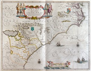 南東部、ウィレム・ブラウ著『Theatrum Orbis Terrarum, sive Atlas Novus』（アムステルダム）所収 作： Willem Blaeu