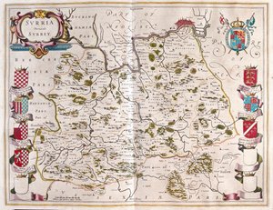 サリー、アムステルダム、ウィレム・ブラウ著『Theatrum Orbis Terrarum, sive Atlas Novus』所収 作： Willem Blaeu