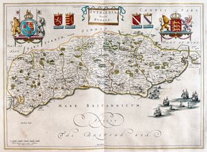 サセックス、ウィレム・ブラウ著『Theatrum Orbis Terrarum, sive Atlas Novus』（アムステルダム）所収 作： ウィレム・ブルー