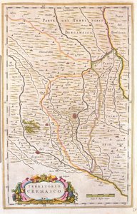 ウィレム・ブラウ作「Theatrum Orbis Terrarum, sive Atlas Novus」（アムステルダム）に描かれたイタリア、クレマの領土。