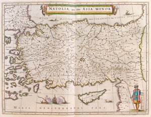 トルコとキプロス（アムステルダム、ウィレム・ブラウ著『Theatrum Orbis Terrarum, sive Atlas Novus』所収 作： Willem Blaeu