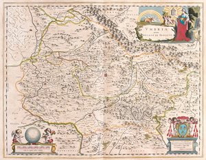 ウィレム・ブラウ作「Theatrum Orbis Terrarum, sive Atlas Novus」（アムステルダム）所収のイタリア、ウンブリア州 作： Willem Blaeu