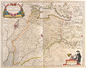 アムステルダム、ウィレム・ブラウ作『Theatrum Orbis Terrarum, sive Atlas Novus』所収、イタリア、ヴェローナ 作： Willem Blaeu