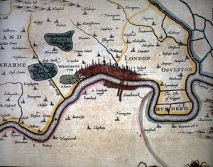 ロンドンとその周辺の眺め。アトラス：W.Blaeu 作： Willem Blaeu