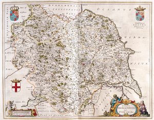 ヨークシャー、アムステルダム、ウィレム・ブラウ著『Theatrum Orbis Terrarum, sive Atlas Novus』所収