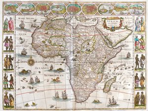 アフリカ、アムステルダム、ウィレム・ブラウ著『Theatrum Orbis Terrarum, sive Atlas Novus』所収 作： Willem Blaeu
