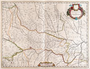 アムステルダム、ウィレム・ブラウ作「Theatrum Orbis Terrarum, sive Atlas Novus」に描かれたイタリアのクレモナ市。 作： Willem Blaeu