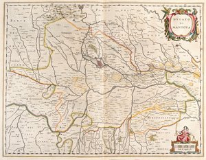 アムステルダム、ウィレム・ブラウの「Theatrum Orbis Terrarum, sive Atlas Novus」に描かれたイタリアのマントヴァ市。