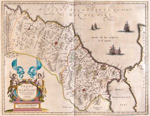 北西アフリカとモロッコ（アムステルダム、ウィレム・ブラウ著『Theatrum Orbis Terrarum, sive Atlas Novus』所収