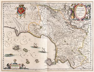 アムステルダム、ウィレム・ブラウ著「Theatrum Orbis Terrarum, sive Atlas Novus」所収、イタリア、カンパニア地方 作： ウィレム・ブルー