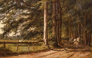 19世紀の田舎道の馬車 作： Willem Carel Nakken