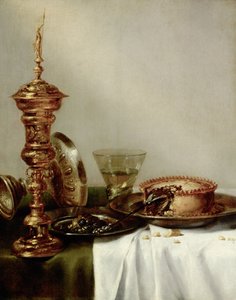 覆われたテーブル、1634年。 作： Willem Claesz. Heda