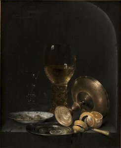 静物。 石の壁龕での朝食 作： Willem Claesz. Heda