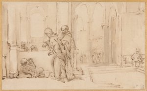 神殿の門にいるペトロとヨハネ 作： Willem Drost