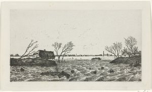 ドリューメルの堤防決壊、1855 年 作： Willem Gruyter jr.