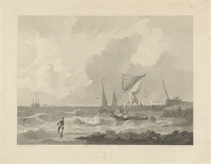 港頭の漁船 作： Willem Hendrik Hoogkamer